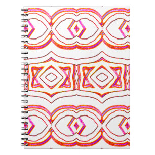 Spiral Notebook, Vibrant red white trendy design Notebook