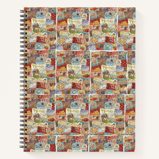 Spiral Notebook  Vintage Sewing (Front)