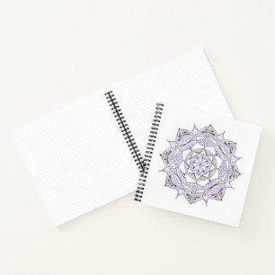 Spiral Notebook w/ Purple Mandala Design
