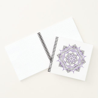Spiral Notebook w/ Purple Mandala Design