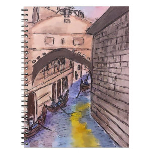 Spiral notebook - Watercolor Venice Canals cover