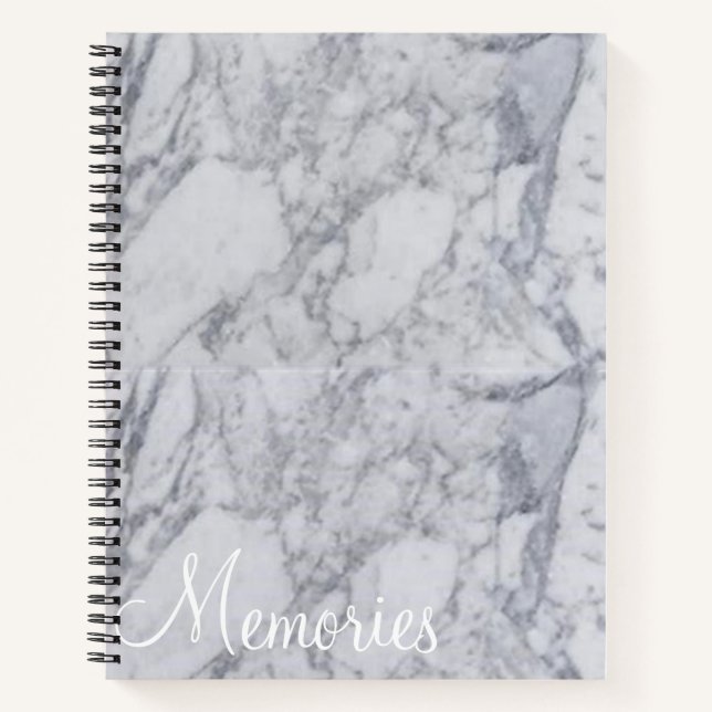 Spiral Notebook White Marble (Front)
