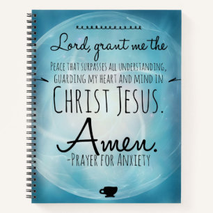 Spiral Notebook with a Prayer for Anxiety
