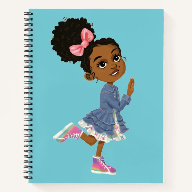 Spiral notebook with brown character for girls (Front)