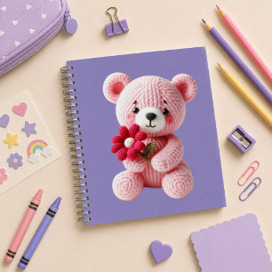 Spiral notebook with cute bear design