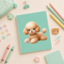 Spiral notebook with cute puppy design