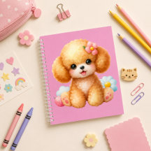 Spiral notebook with cute puppy design