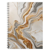 Spiral Notebook with golden marble touch