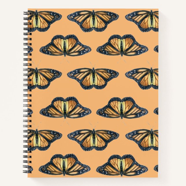 Spiral Notebook with Monarch butterfly design  (Front)
