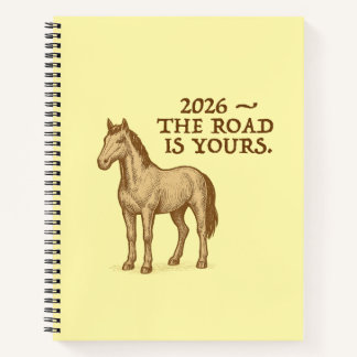 Spiral Notebook with motivational text and horse