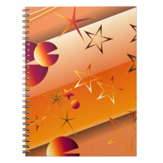 Spiral Notebook with Orange Abstract Design 