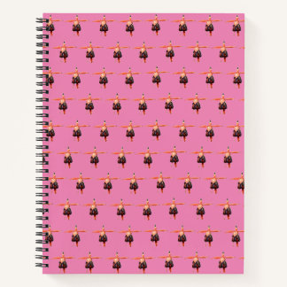 Spiral Notebook with pink Fuchsia Design