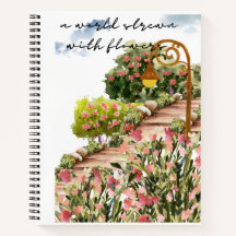 Spiral notebook with watercolor design 