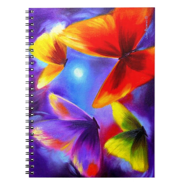 Spiral Notebooks Colourful Butterfly Painting Art (Front)