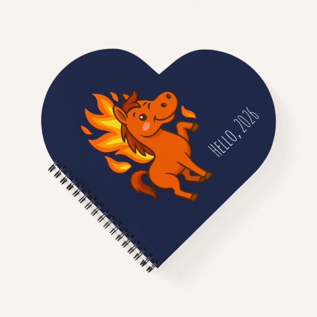 Spiral Notebooks with a red horse (Front)