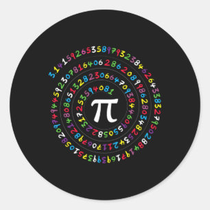 Spiral Numbers Pi Ratio Teacher And Student Pi Day Classic Round Sticker