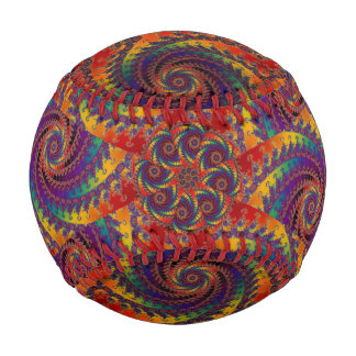 Spiral Octopus Psychedelic Rainbow Fractal Art Baseball