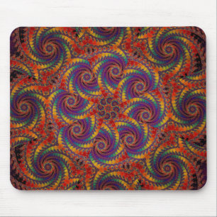 Spiral Octopus Psychedelic Rainbow Fractal Art Mouse Mat