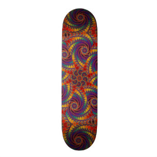 Spiral Octopus Psychedelic Rainbow Fractal Art Skateboard