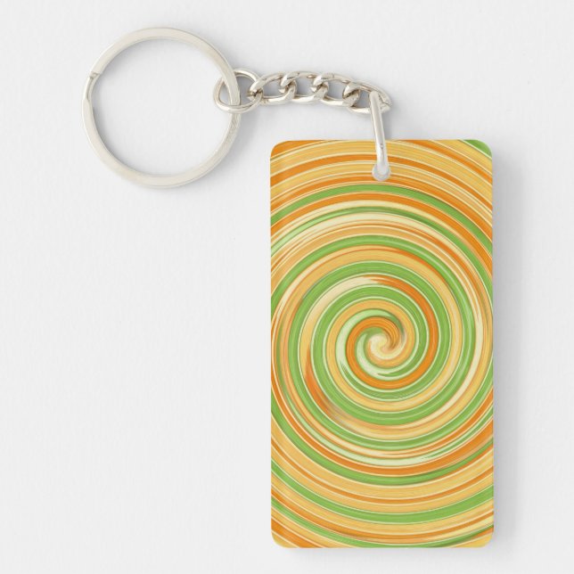 Spiral of Fun Citrus Colours  Key Ring (Front)