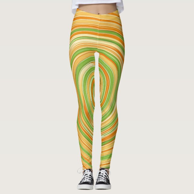 Spiral of Fun Citrus Colours  Leggings (Front)