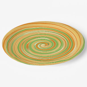 Spiral of Fun Citrus Colours Paper Plate