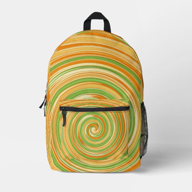 Spiral of Fun Citrus Colours  Printed Backpack (Front)