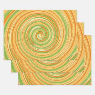 Spiral of Fun Citrus Colours  Wrapping Paper Sheet