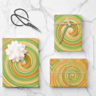 Spiral of Fun Citrus Colours Wrapping Paper Sheet