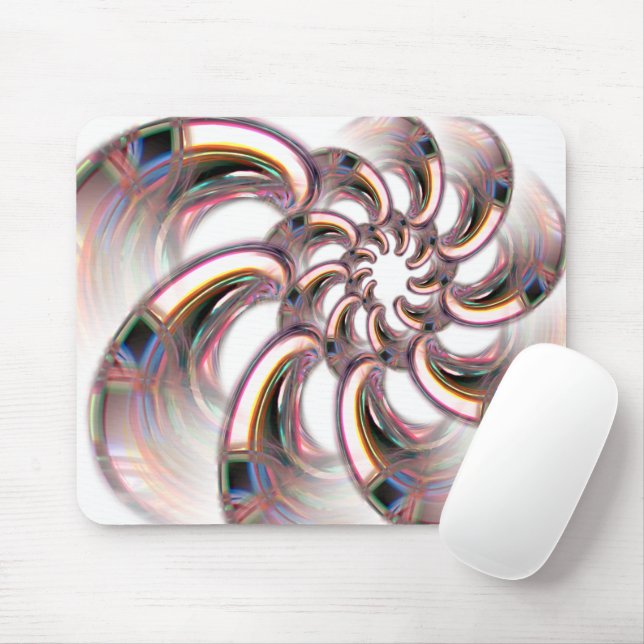 Spiral of golden claws in soft pinkish tones paper mouse mat (With Mouse)