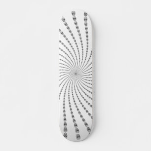 Spiral of Skulls: Custom Skateboard: Wood Bgnd Skateboard