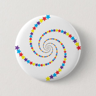 Spiral of stars with joy 6 cm round badge