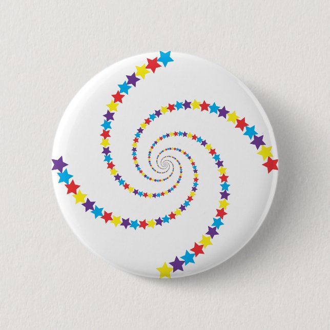 Spiral of stars with joy 6 cm round badge (Front)