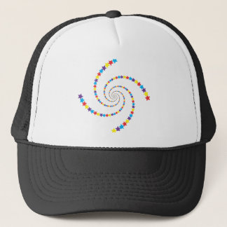 Spiral of stars with joy trucker hat