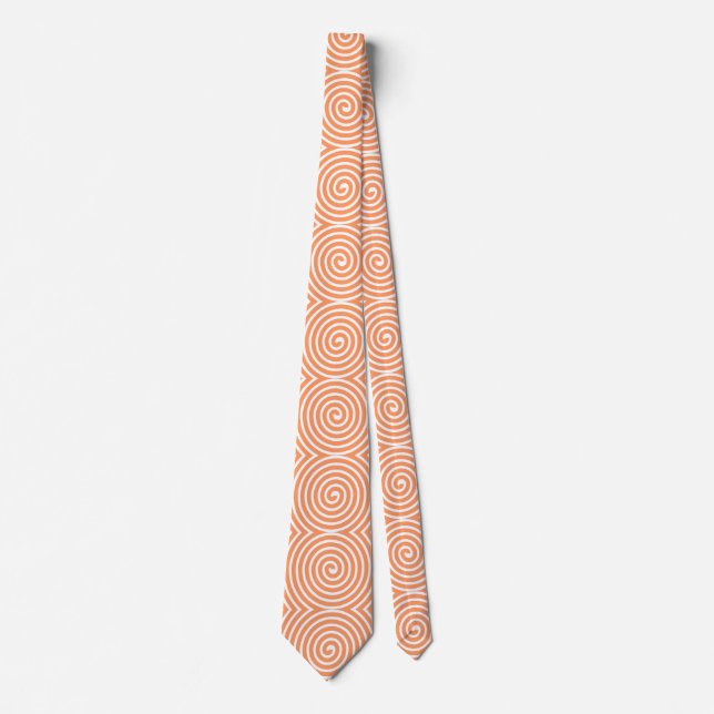 Spiral Pattern - Peach and White Tie (Front)
