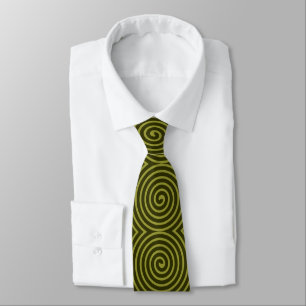 Spiral Pattern - Shades of Olive Tie
