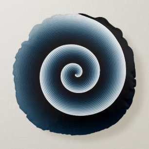 Spiral Pattern - Two Colours on Two Sides Round Cushion