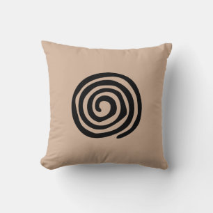 Spiral petroglyph Aztec primitive tribal art Cushion