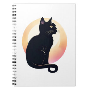 Spiral Photo Black Cat Notebook