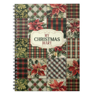 Spiral Photo Notebook Christmas Vintage Patchwork