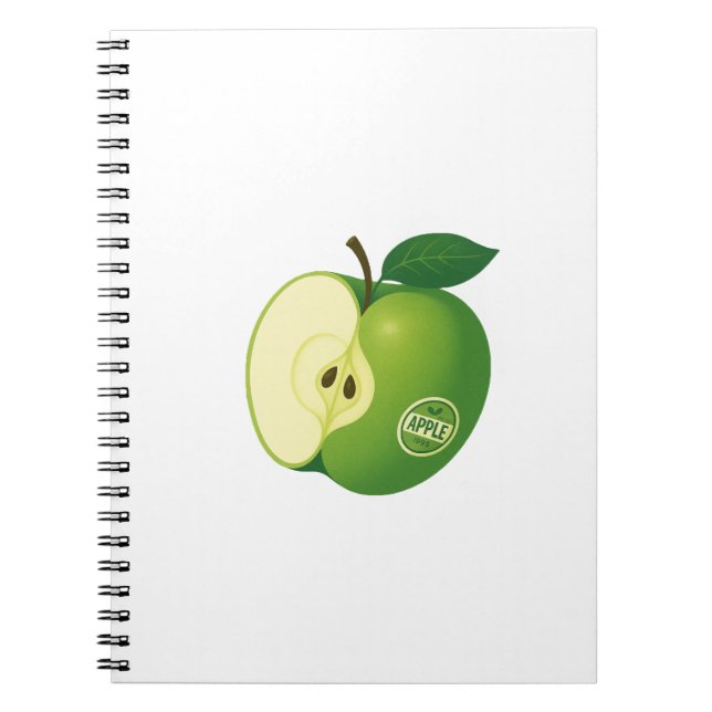 Spiral Photo Notebook with a green apple (Front)