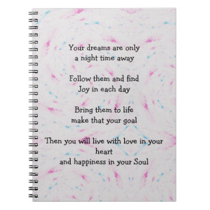 Spiral Photo Notebook with inspirational poem