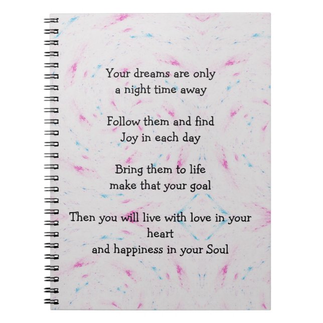 Spiral Photo Notebook with inspirational poem (Front)