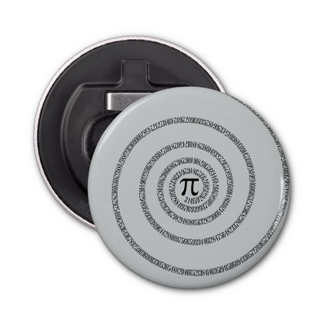 Spiral Pi Click Customise to Change Grey Colour Bottle Opener (Front)