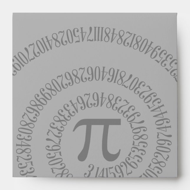 Spiral Pi Click Customise to Change Grey Colour Envelopes (Front)