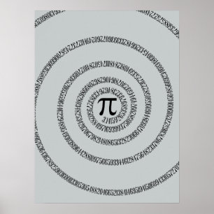Spiral Pi Click Customise to Change Grey Colour Poster