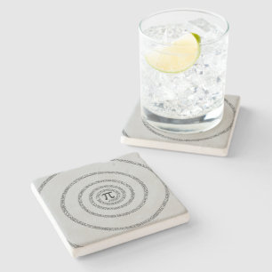 Spiral Pi Click Customise to Change Grey Colour Stone Coaster