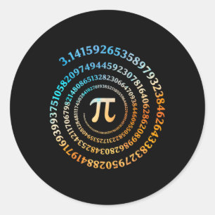 Spiral Pi Day Retro Pi Number 3.14 Symbol Pi Day M Classic Round Sticker