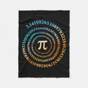 Spiral Pi Day Retro Pi Number 3.14 Symbol Pi Day M Fleece Blanket