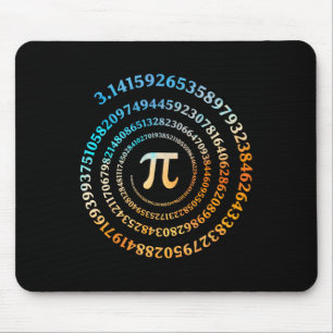 Spiral Pi Day Retro Pi Number 3.14 Symbol Pi Day M Mouse Mat
